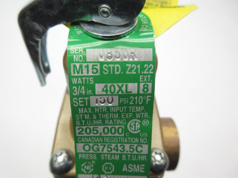 WATTS 40XL-8 150PSI 3/4" NSNP