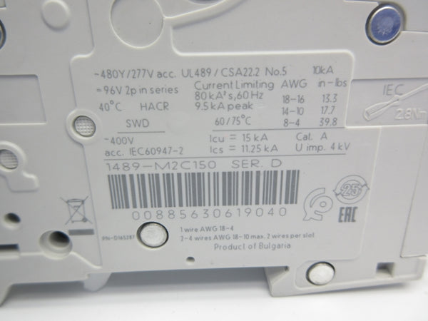 ALLEN BRADLEY 1489-M2C150 SER. D 15A NSNP