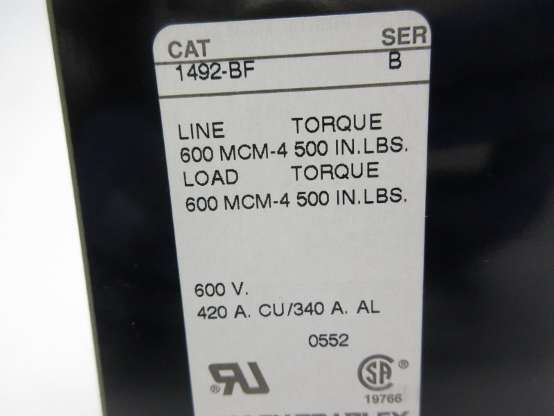 ALLEN BRADLEY 1492-BF SER. B 600V 420A NSNP