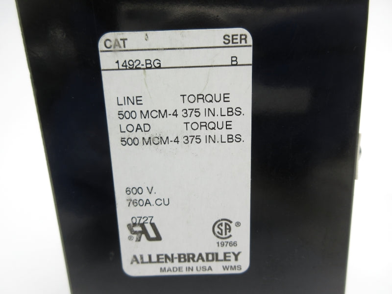 ALLEN BRADLEY 1492-BG SER. B 600V 760A NSNP