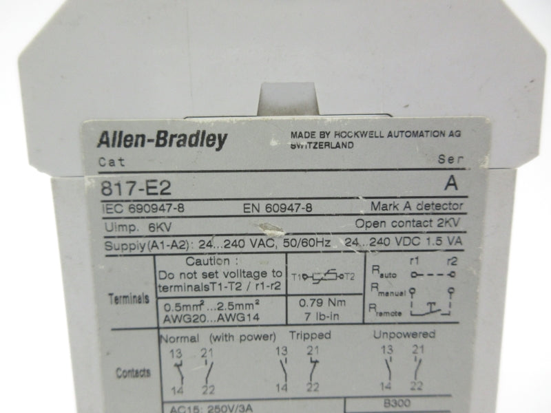 ALLEN BRADLEY 817-E2 SER. A 24-240VAC NSNP
