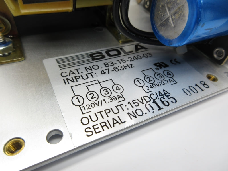 SOLA 83-15-240-03 120/240V 1.39/0.7A NSNP
