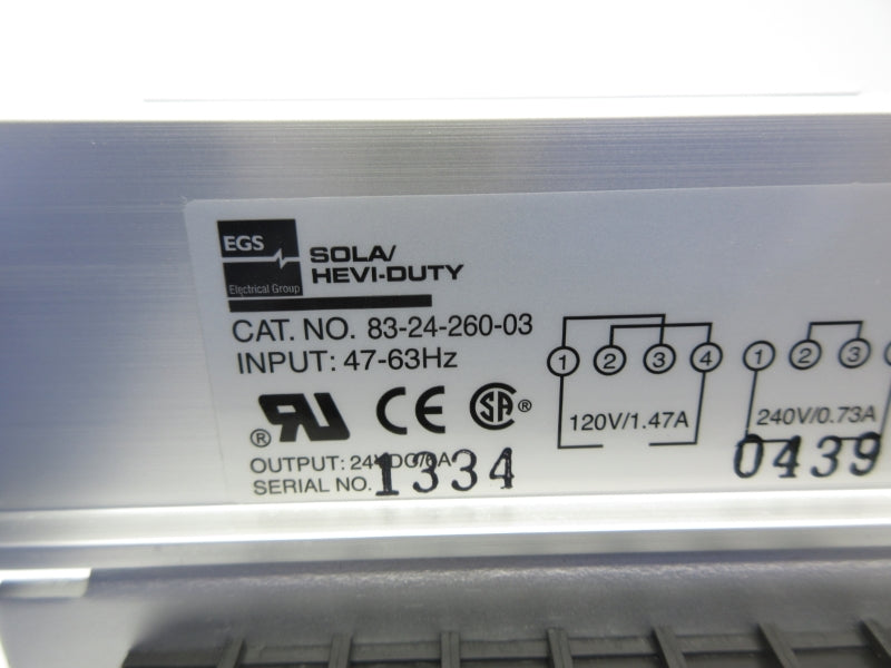 SOLA 83-24-260-03 120/240V 1.47/0.73A NSNP