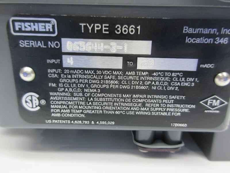 FISHER 3661 30VDC NSNP