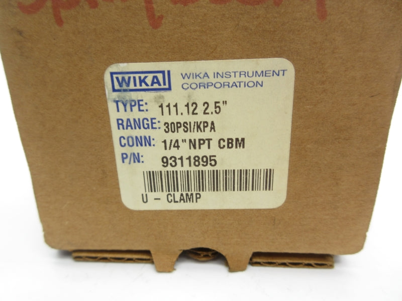 WIKA 9311895 0-30PSI 1/4" NSMP
