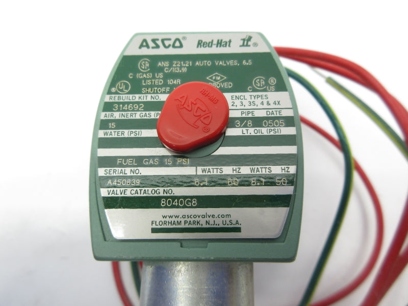 ASCO 8040G8 110/120V 15PSI 3/8" NSNP