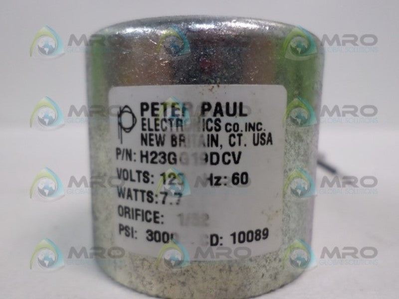 PETER PAUL ELECTRONICS H23GG19DCV SOLENOID VALVE  NSNP