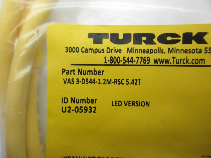 TURCK VAS3-D544-1.2M-RSC5.42T U2-05932 NSMP