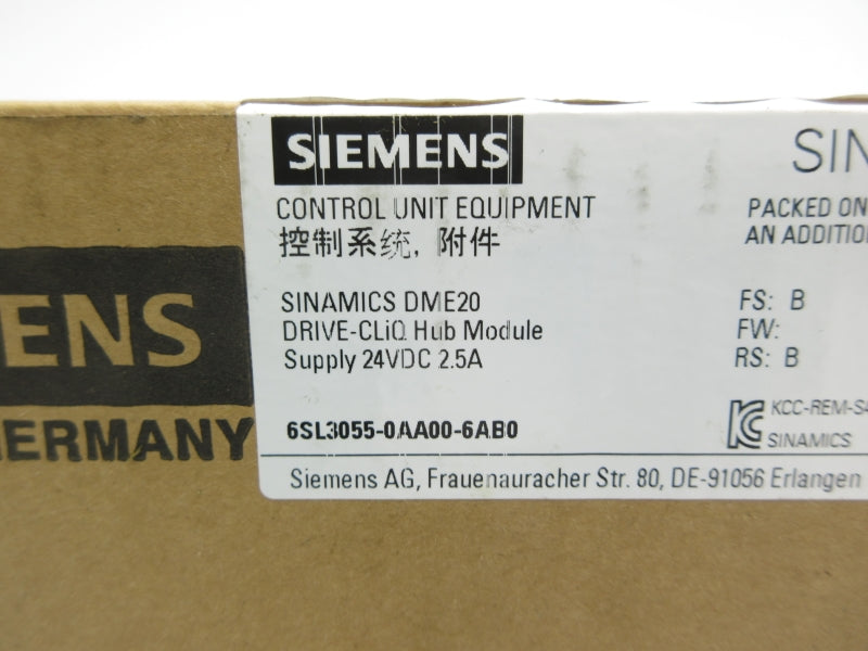 SIEMENS 6SL3055-0AA00-6AB0 24VDC 2.5A NSMP