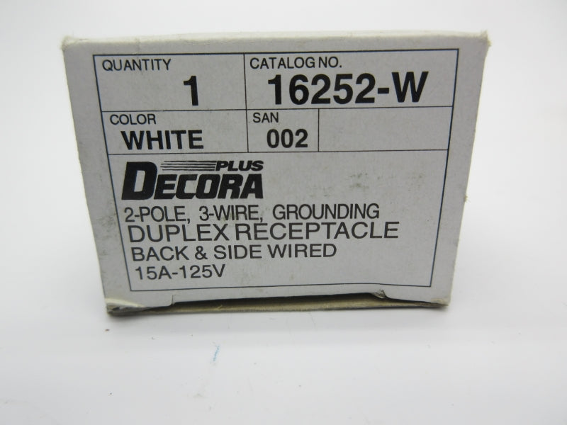 LEVITON 16252-W 125V 15A NSMP