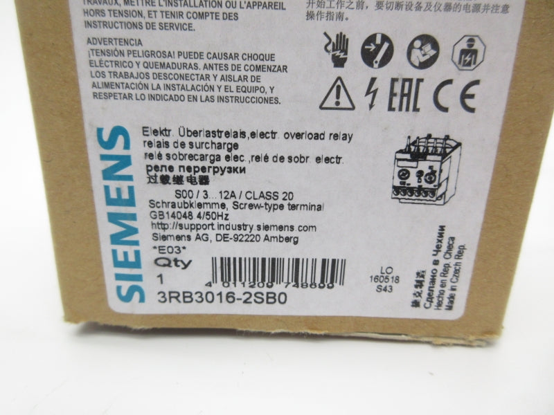 SIEMENS 3RB3016-2SB0 3-12A NSMP
