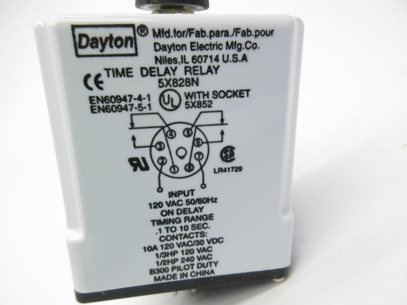 DAYTON 5X828N 120VAC 10A .1-10S NSNP