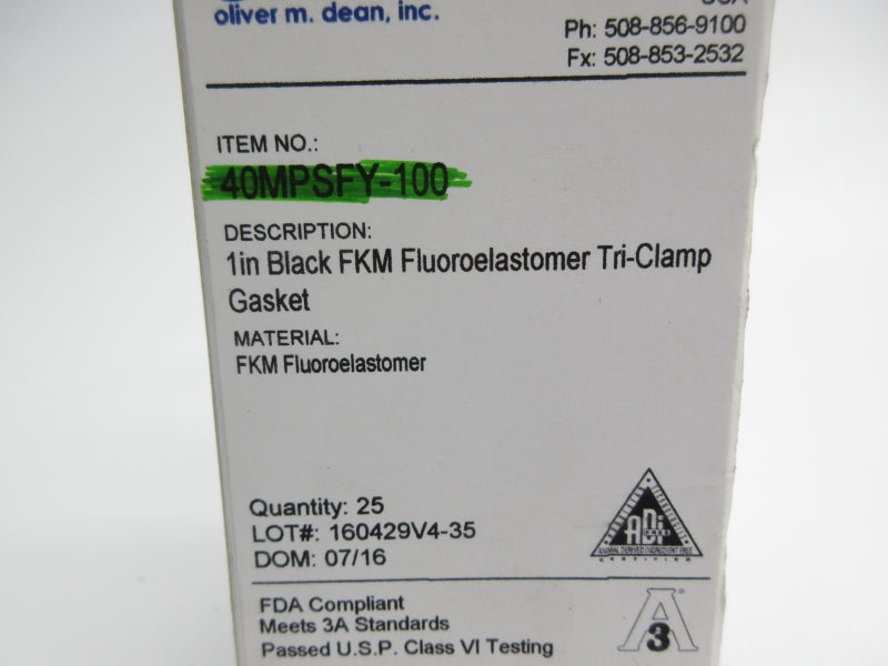 OLIVER DEAN 40MPSFY-100 1" (PKG OF 25) NSMP