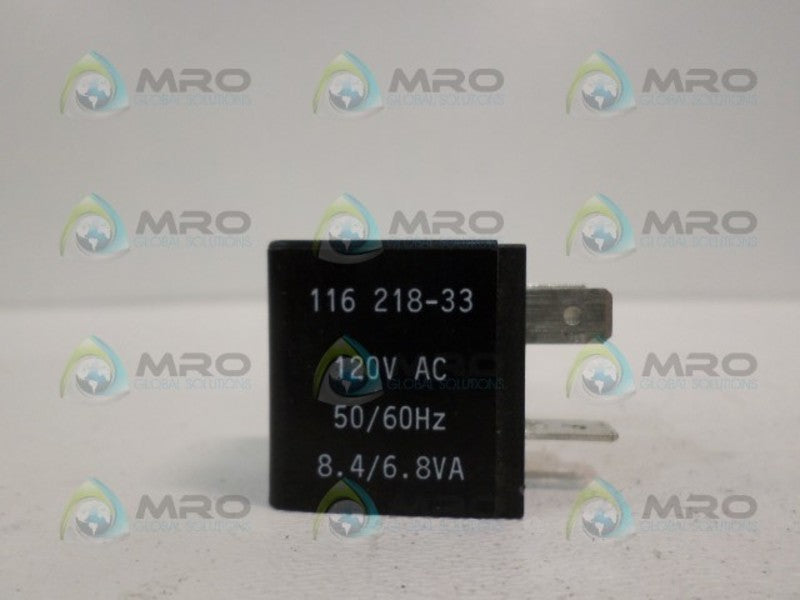 INGERSOLL RAND 116218-33 SOLENOID COIL 120VAC *USED*