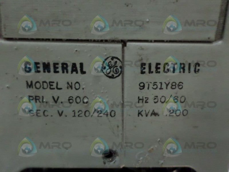 GENERAL ELECTRIC 9T51Y86 TRANSFORMER BOX  UNMP