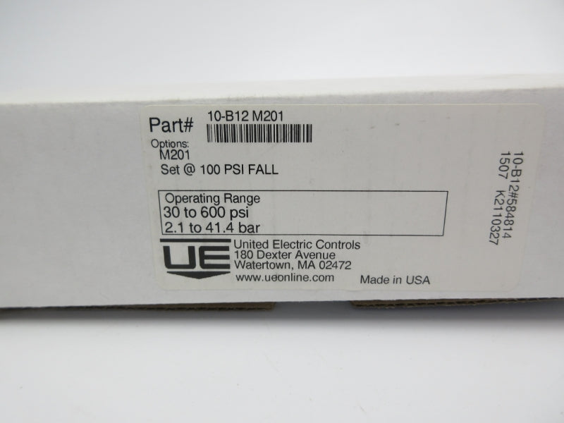 UNITED ELECTRIC 10-B12 250VAC 5A 3000PSI NSMP