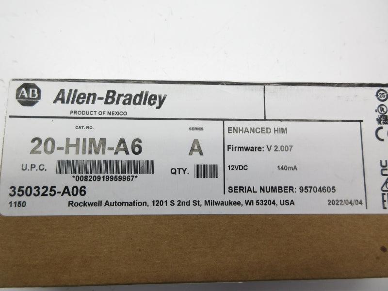 ALLEN BRADLEY 20-HIM-A6 SER. A F/W V2.007 12VDC NSFS