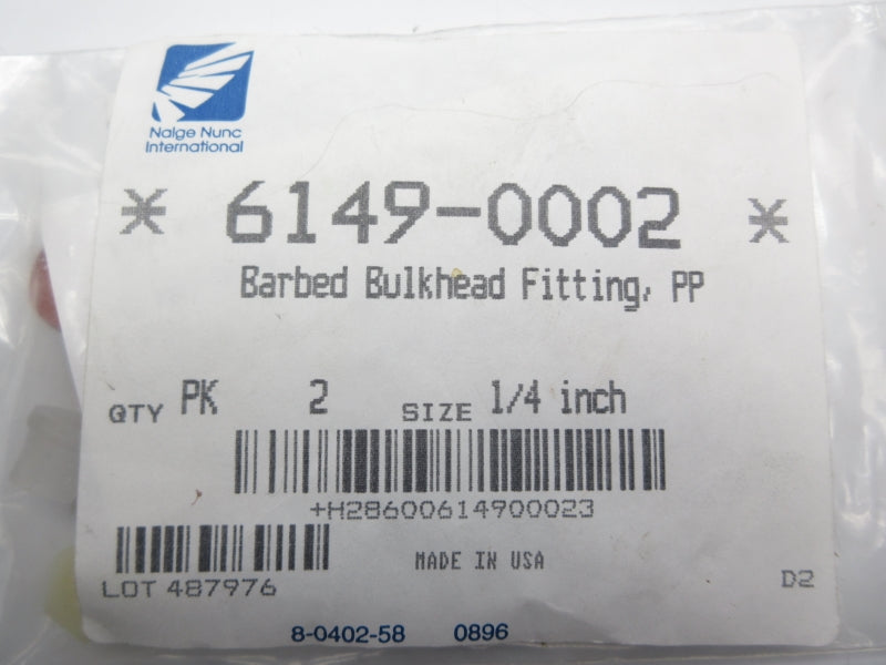 NALGE NUNC 6149-0002 1/4" (PKG OF 2) NSMP
