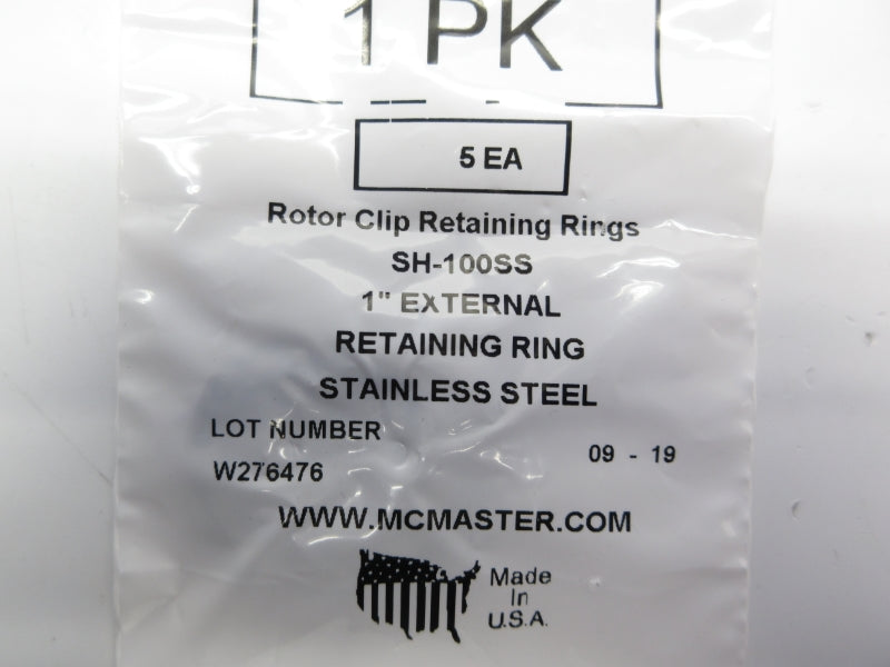 MCMASTER SH-100S 1" (PKG OF 5) NSMP