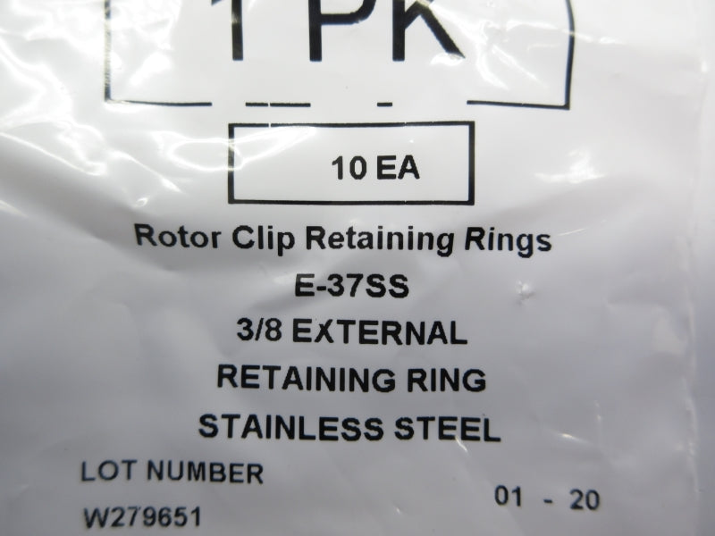 MCMASTER E-37SS 3/8" (PKG OF 10) NSMP