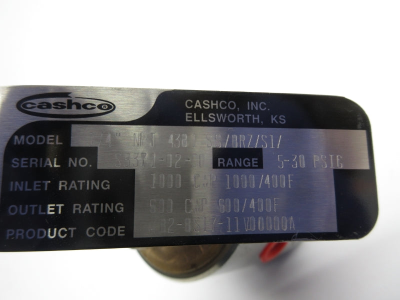 CASHCO 4381SS/BRZ/S1 5-30PSI 1/4" NSNP