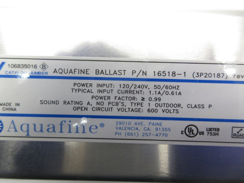 AQUAFINE 16518-1 120/240V 1.1/0.61A NSNP