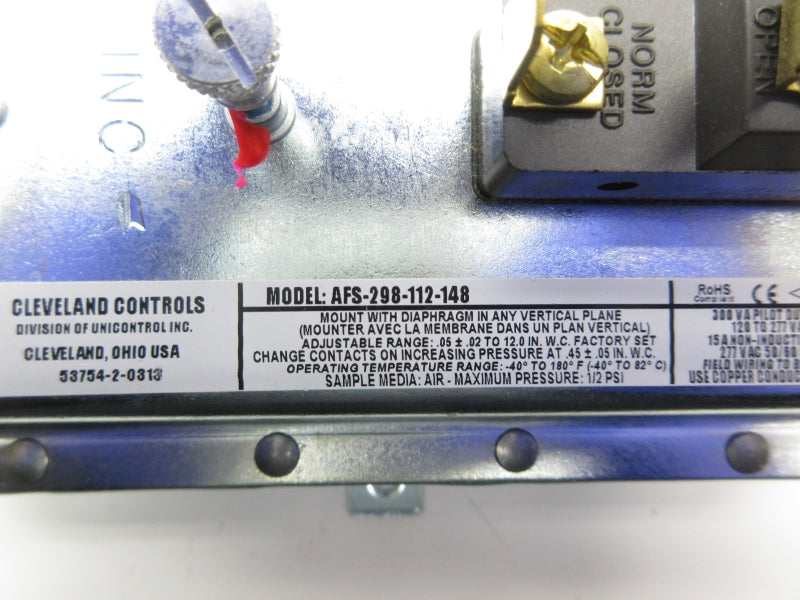 CLEVELAND CONTROLS AFS-298-112-148 1/2PSI NSNP