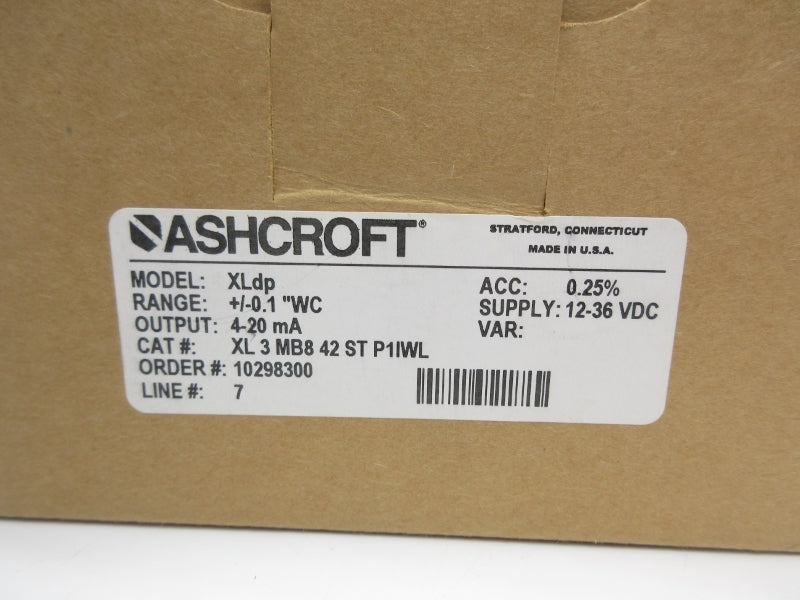 ASHCROFT XL3MB842STP1IWL 12-36VDC NSMP