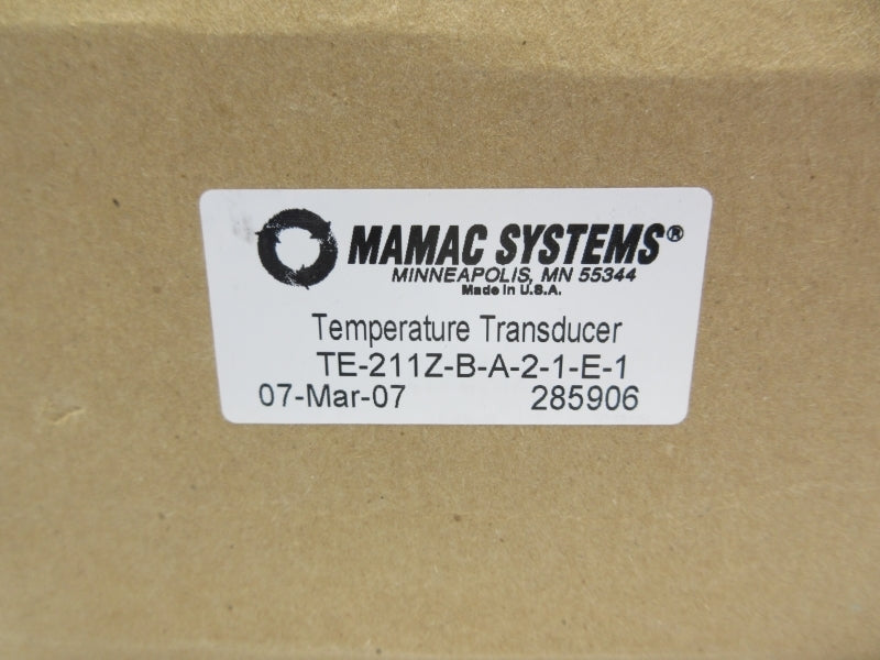 MAMAC SYSTEMS TE-211Z-B-A-2-1-E-1 NSMP