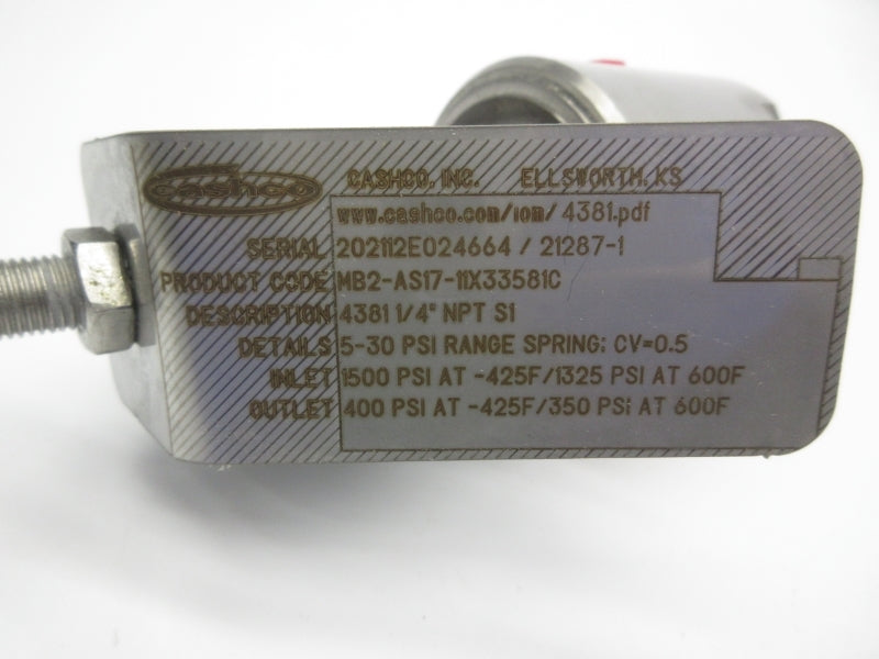 CASHCO MB2-AS17-11X33581C 1500PSI NSNP