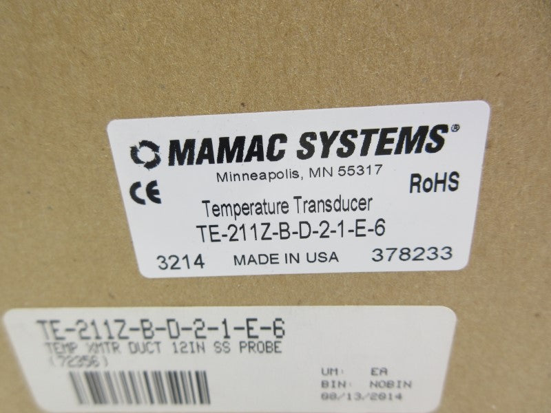 MAMAC SYSTEMS TE-211Z-B-D-2-1-E-6 NSMP