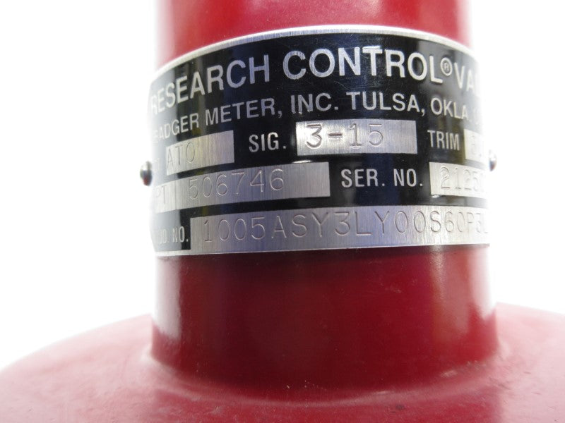RESEARCH CONTROL VALVE 1005ASY3LY00S60P3L NSNP