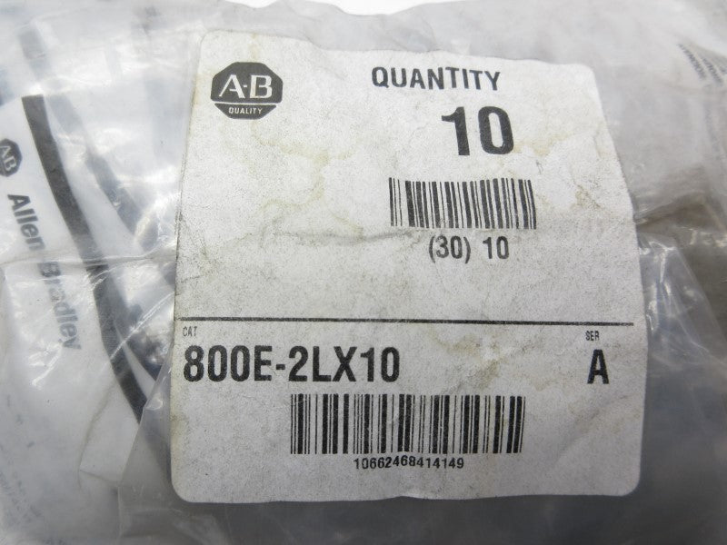 ALLEN BRADLEY 800E-2LX10 SER. A (PKG OF 10) NSMP