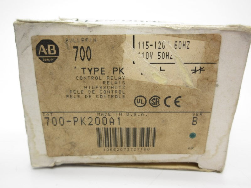 ALLEN BRADLEY 700-PK200A1 SER. B 110/115-120V (BK/WH) NSMP