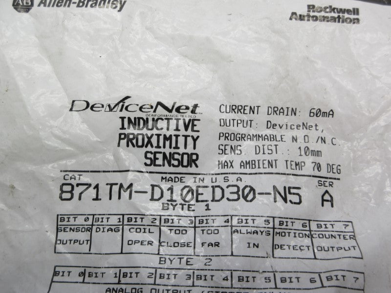 ALLEN BRADLEY 871TM-D10ED30-N5 SER. A NSMP