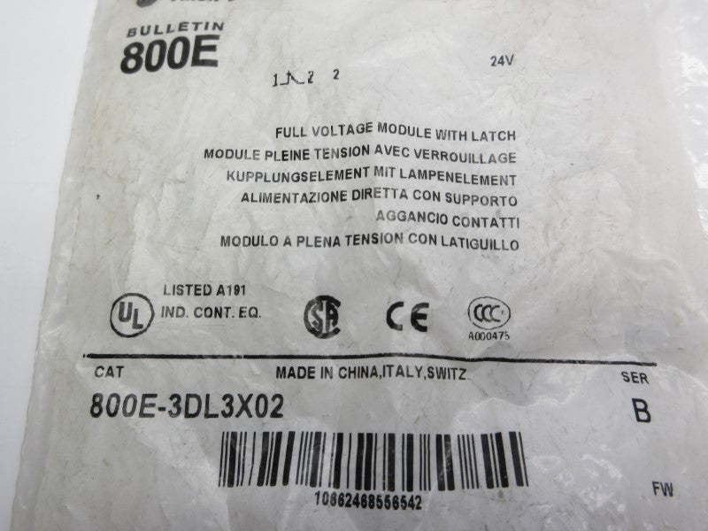 ALLEN BRADLEY 800E-3DL3X02 SER. B 24V NSMP