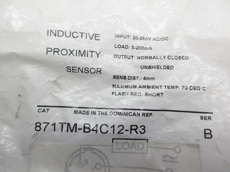 ALLEN BRADLEY 871TM-B4C12-R3 SER. B 20-250VAC NSMP