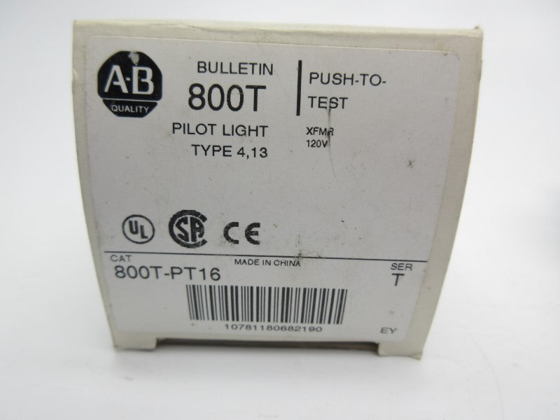 ALLEN BRADLEY 800T-PT16 SER. T 120V (WH) NSMP
