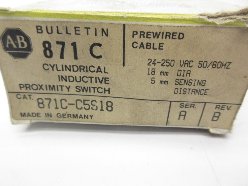 ALLEN BRADLEY 871C-C5S18 SER. A 24-250VAC (BK/YL) NSMP