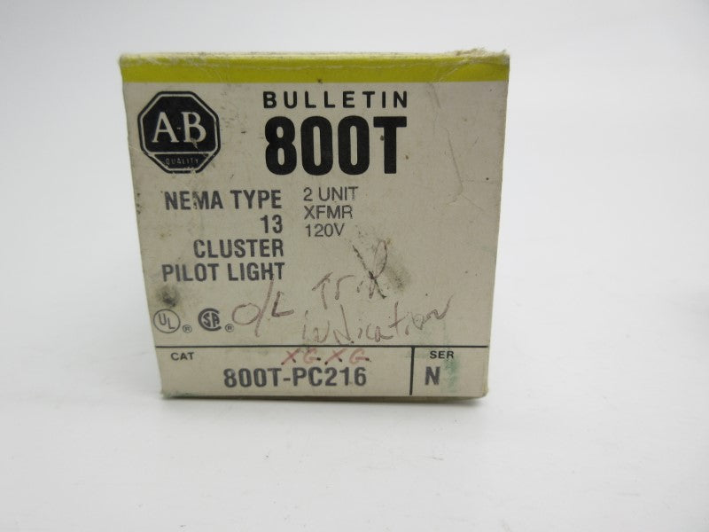 ALLEN BRADLEY 800T-PC216 SER. N 120V (AS PICTURED1) (BK/YL) NSMP