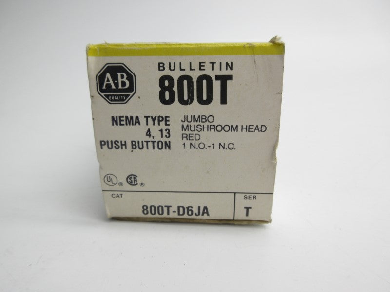 ALLEN BRADLEY 800T-D6JA SER. T (BK/YL) NSMP