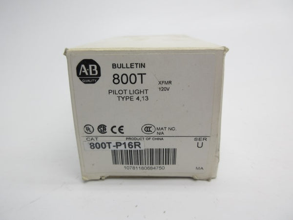 ALLEN BRADLEY 800T-P16R SER. U 120V (WH) NSMP