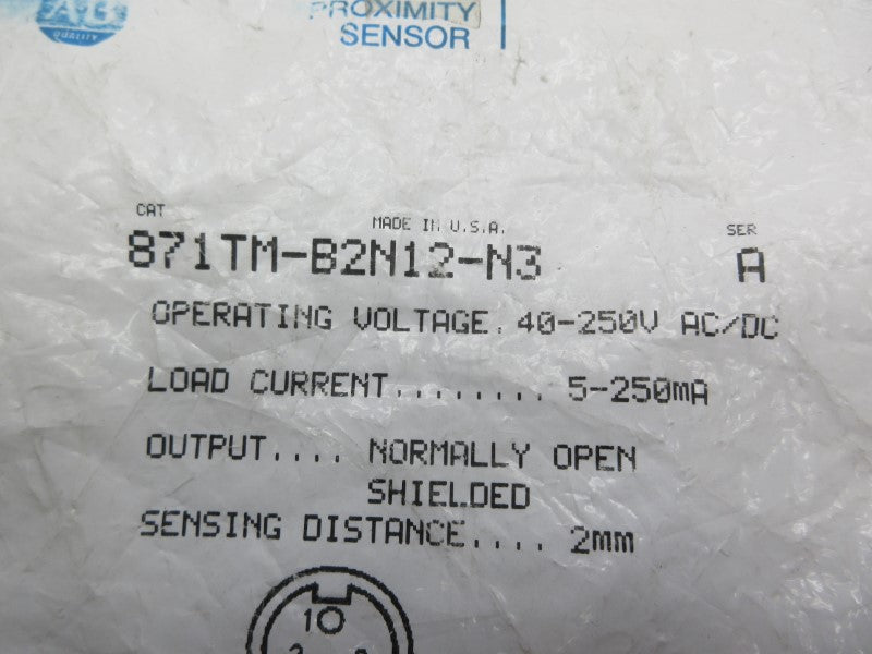 ALLEN BRADLEY 871TM-B2N12-N3 SER. A 40-250VAC/DC NSMP