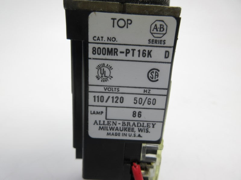 ALLEN BRADLEY 800MR-PT16K SER. D 110/120V (AS PICTURED) NSNP
