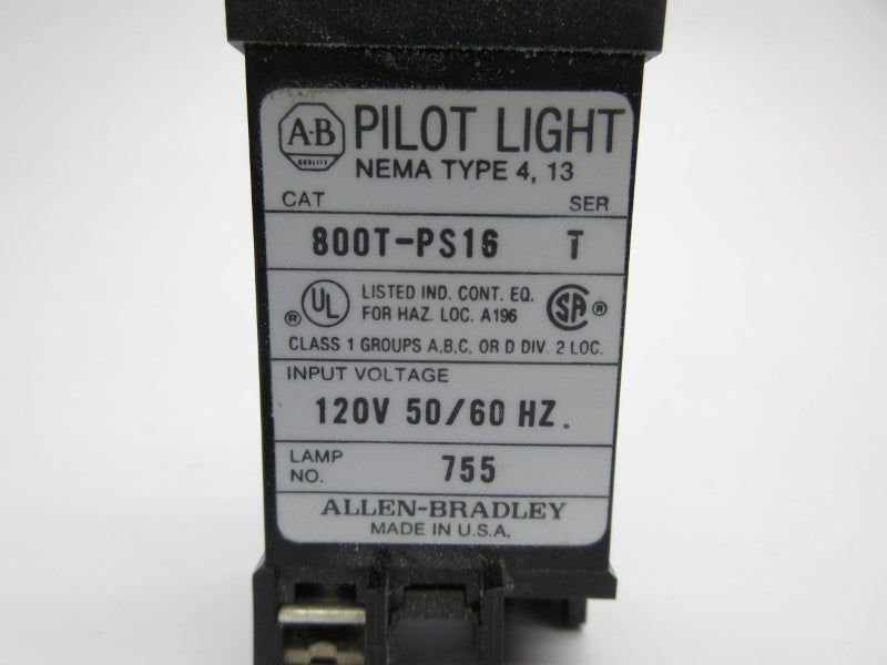 ALLEN BRADLEY 800T-PS16C SER. T 120V NSNP