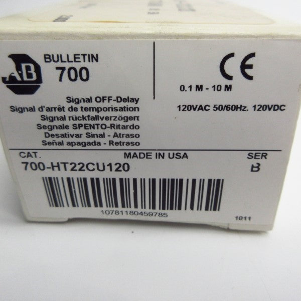 ALLEN BRADLEY 700-HT22CU120 SER. B 120VAC 10A 0.1-10M (WH) NSMP