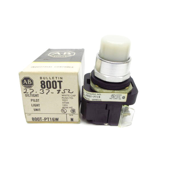 ALLEN BRADLEY 800T-PT16W SER. N 120V (BK/YL) NSMP
