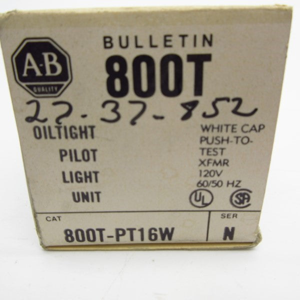 ALLEN BRADLEY 800T-PT16W SER. N 120V (BK/YL) NSMP