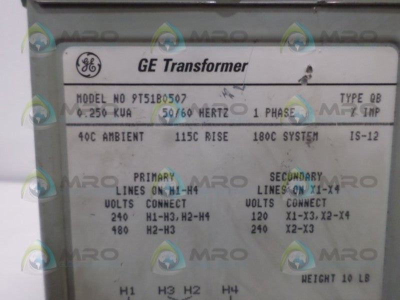 GENERAL ELECTRIC 9T51B0507 QB TRANSFORMER  UNMP