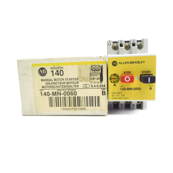 ALLEN BRADLEY 140-MN-0060 SER. B 660V 0.4-0.60A (WH/YL) NSMP
